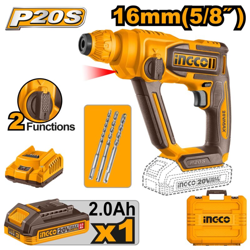 Marteau perforateur 20V 2A SDS plus ingco