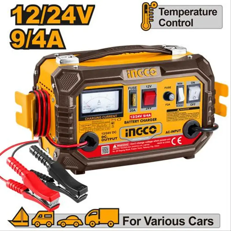 Chargeur de batterie de voiture 12/24V ingco
