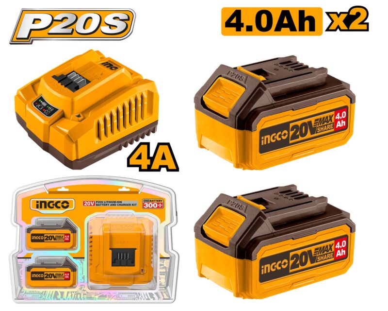 Kit Batterie Et Chargeur 20v 4a ingco