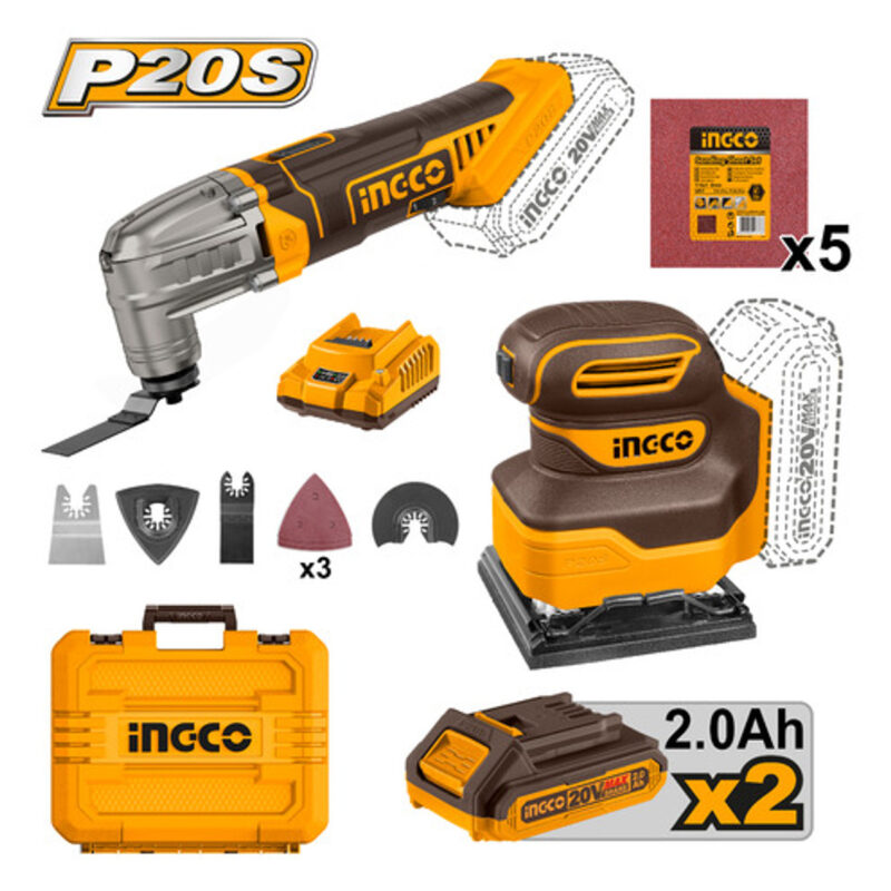 Outils multifonctions 20V et Ponceuse vibrante 20V CKLI20276  ingco