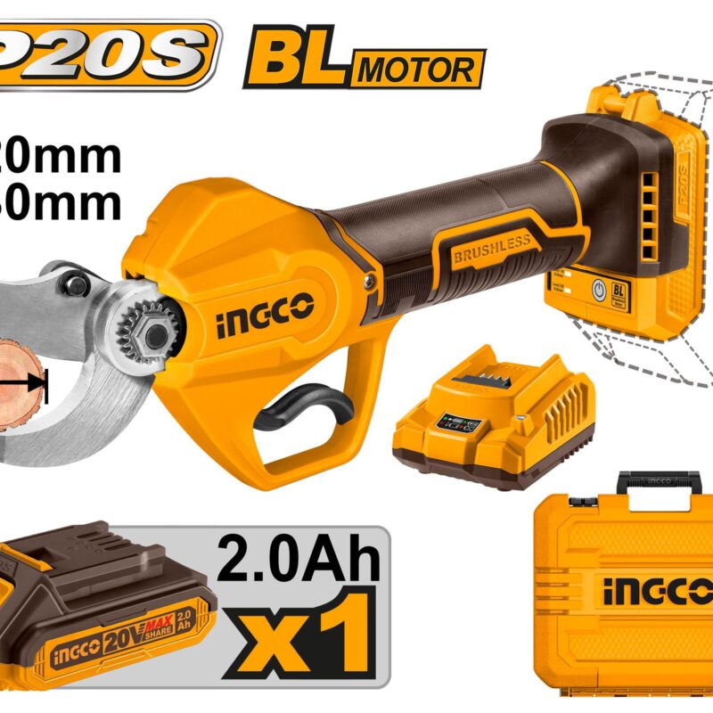 Secateur 20 mm/30 mm sans fil ingco CSSLI203083