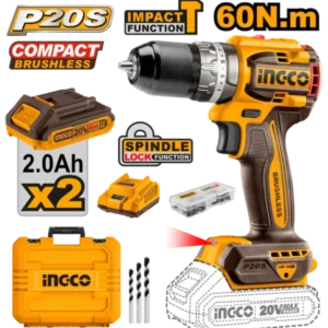 Perceuse à percussion compacte 60NM 20V ingco