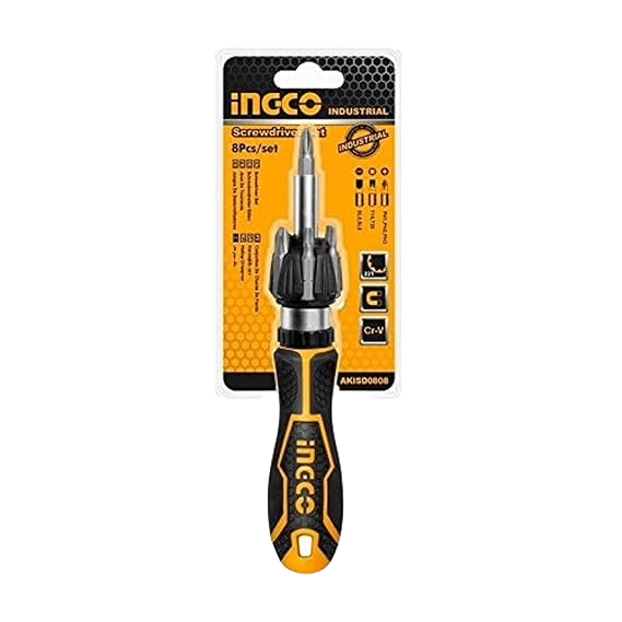 Jeu de Tournevis à Cliquet 8pcs ingco