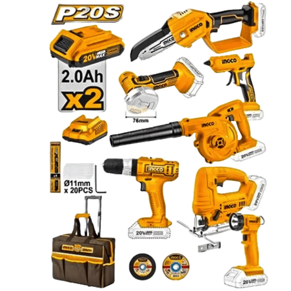 Kit combo 20V 7pcs ingco