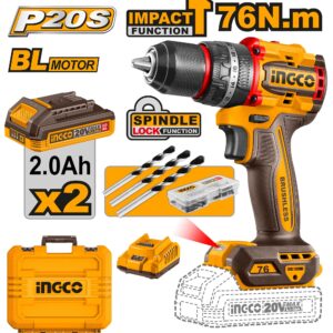 Perceuse a percussion Brushless 76Nm  CIDLI20768 ingco