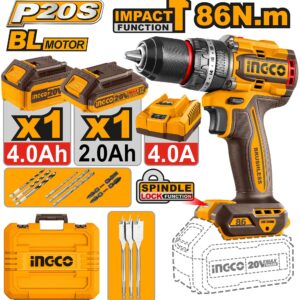 Perceuse a percussion Brushless 86Nm CIDLI20868 ingco