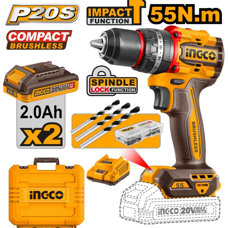 Perceuse à percussion 55NM Brushless CIDLI20558