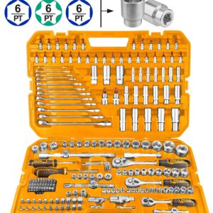 Ensemble d'outils à main 216 pièces 1/2 ” 1/4” et 3/8” ingco