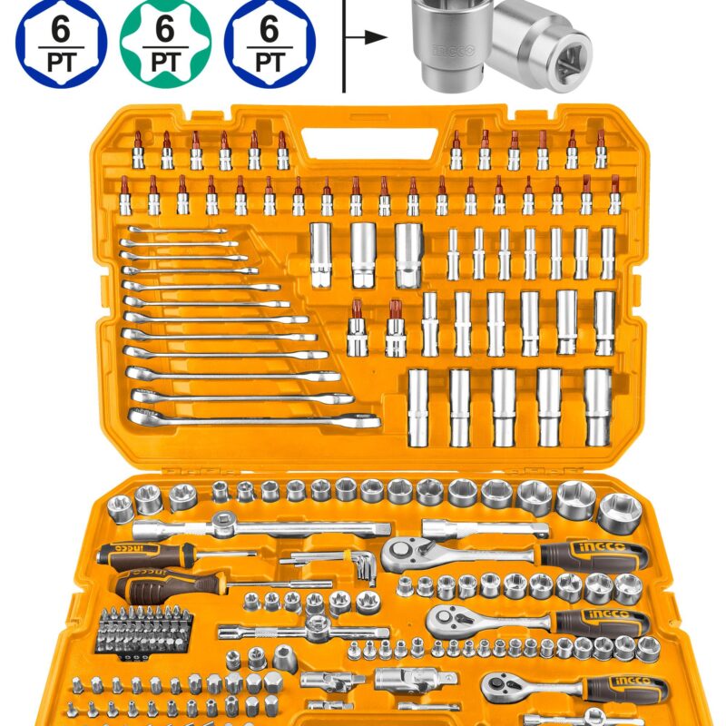 Ensemble d'outils à main 216 pièces 1/2 ” 1/4” et 3/8” ingco
