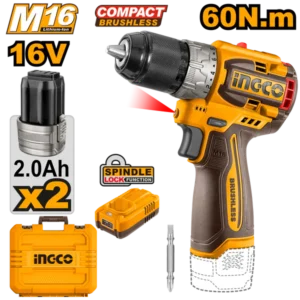 Perceuse-visseuse 16 V Ingco 60 Nm mandrin métallique