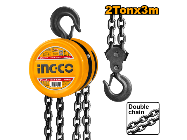 Palan à chaîne ingco 2 tonnes 3 mt hcbk0102