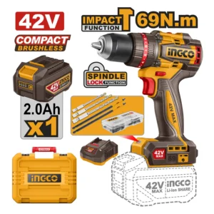 Perceuse à percussion 42V Brushless 69NM INGCO