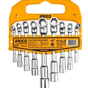 Jeu de 9 clés à douille coudées en L Ingco LASWT0901