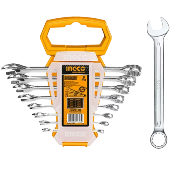 Jeu de 8 clés mixte ingco