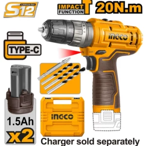 Perceuse à percussion visseuse sans fil 20Nm
