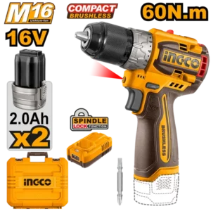 Perceuse-visseuse 16 V Ingco 60 Nm mandrin métallique