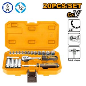 Coffret cliquet 20 piéces 1/4"