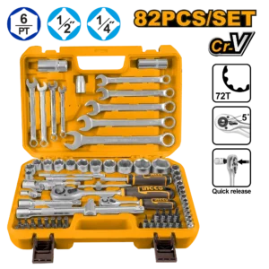 Ensemble d’outils à main 82 Piéces 1/4"&1/2