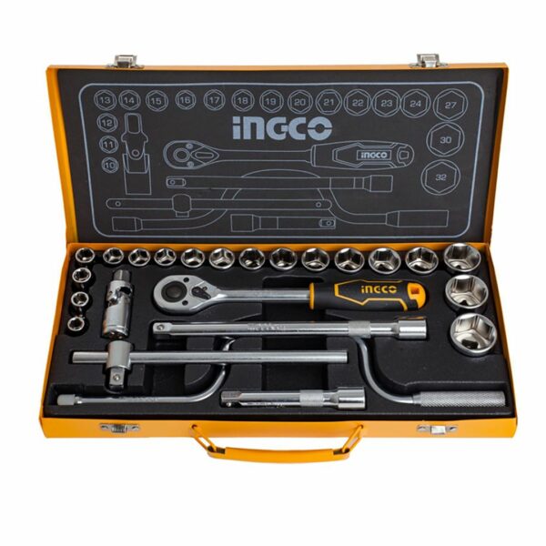 Coffret cliquet 24 pcs ingco