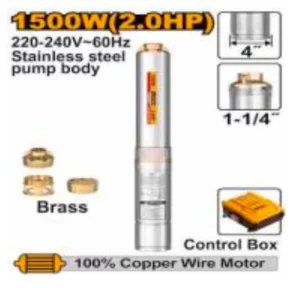 Pompe immergée 2HP 1500w ingco