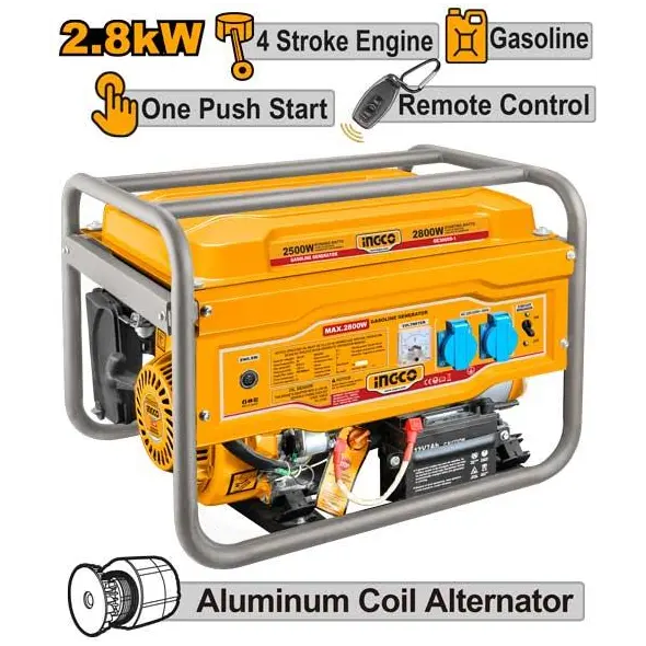 Générateur à essence 2.8 kva démarrage mixte + télécommande