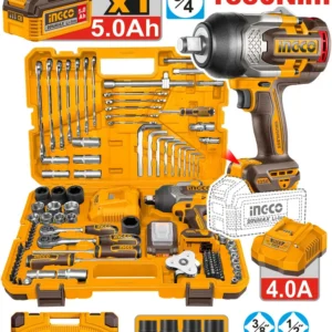 Clé à chocs 1350NM (3/4″) 126 accessoires 5Ah