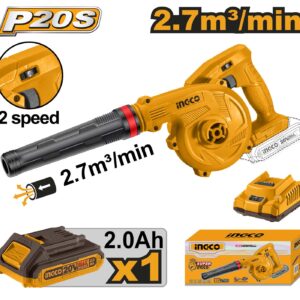 Soufleur aspirateur 20V avec variateur de vitesse INGCO