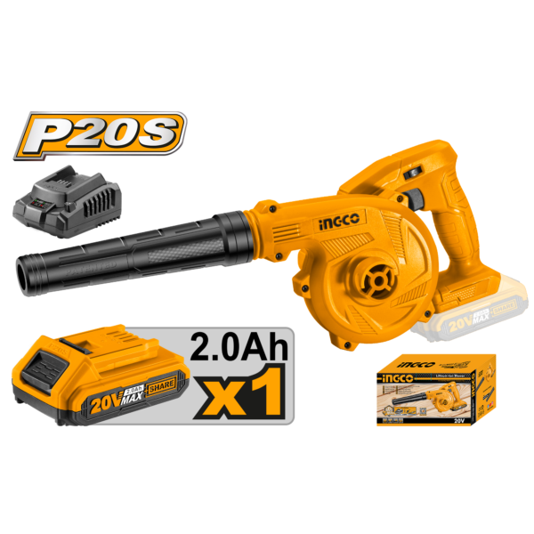 Aspirateur-souffleur 20V 2A avec batterie INGCO