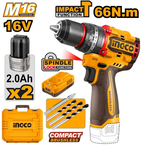 Perceuse Visseuse 16V brushless 66NM INGCO