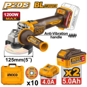 Meuleuse d’angle 5ah brushless 125 mm INGCO