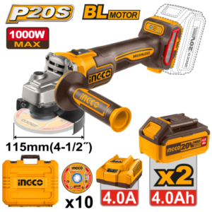 Meuleuse d’angle 4ah brushless 115 mm INGCO
