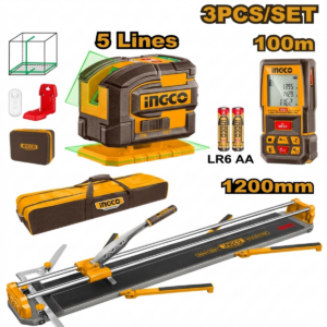 Pack 3 pièces, Coupe-carreaux, niveau laser et Télémètre laser
