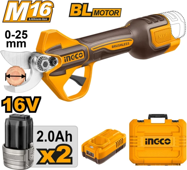 Secateur brushless 16V ingco 25mm