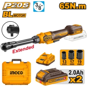 Cliquet Réversible 65Nm avec 2 batterie 2Ah INGCO