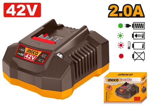 Chargeur de Batterie Lithium-Ion Double Port 42V INGCO