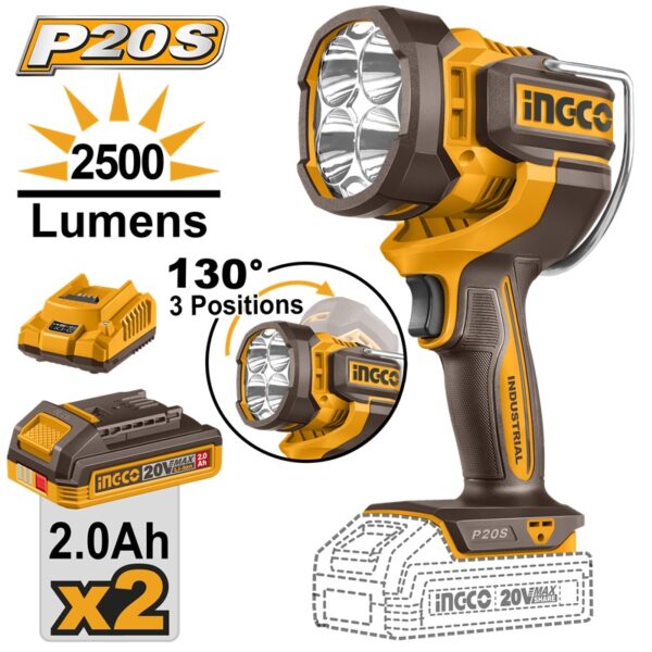 Lampe de Travail LED 20V 2000Lm INGCO