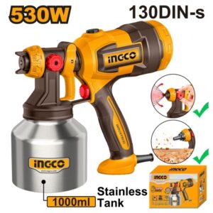Pistolet à Peinture Electrique 530W Réservoir Inox INGCO