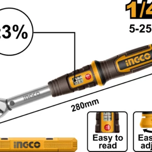 Clé dynamométrique 1/4" 5-25Nm INGCO