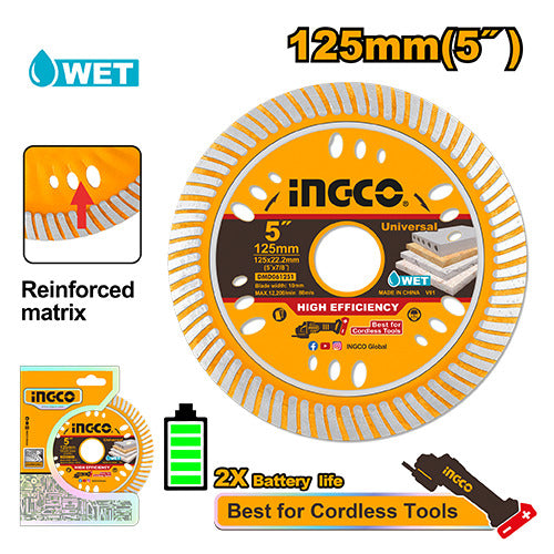 Disque diamant ultra-mince 125mm INGCO