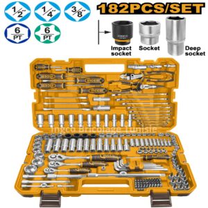 Coffret d'outils 182 pièces INGCO