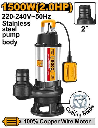 Pompe vide cave 2HP 1500w INOX ingco