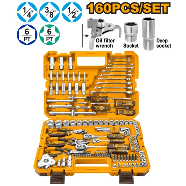 Ensemble d’outils à main 160 pièces INGCO